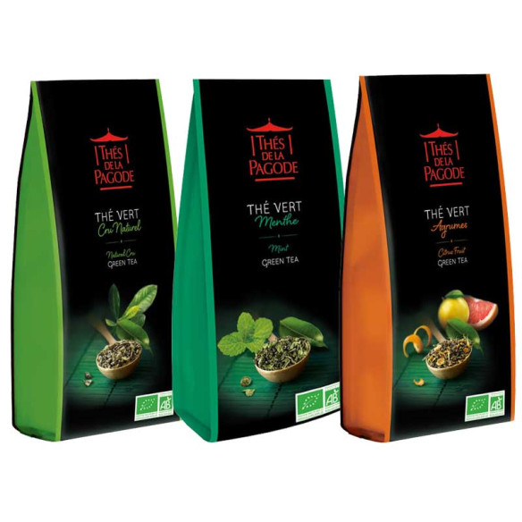 Lot de 3 thés verts : cru...