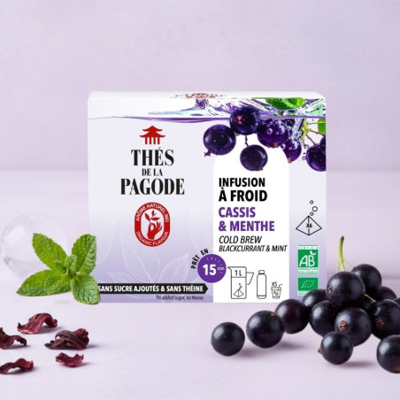 Infusion glacée à la menthe et au cassis