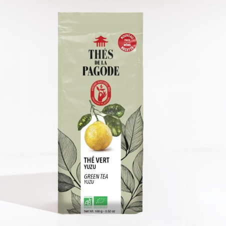 Thé vert bio, notes fraîches de yuzu - face