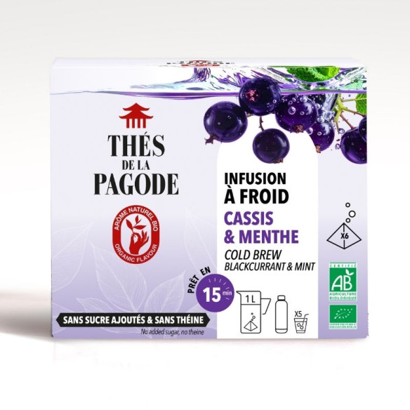 Packshot infusion à froid cassis menthe